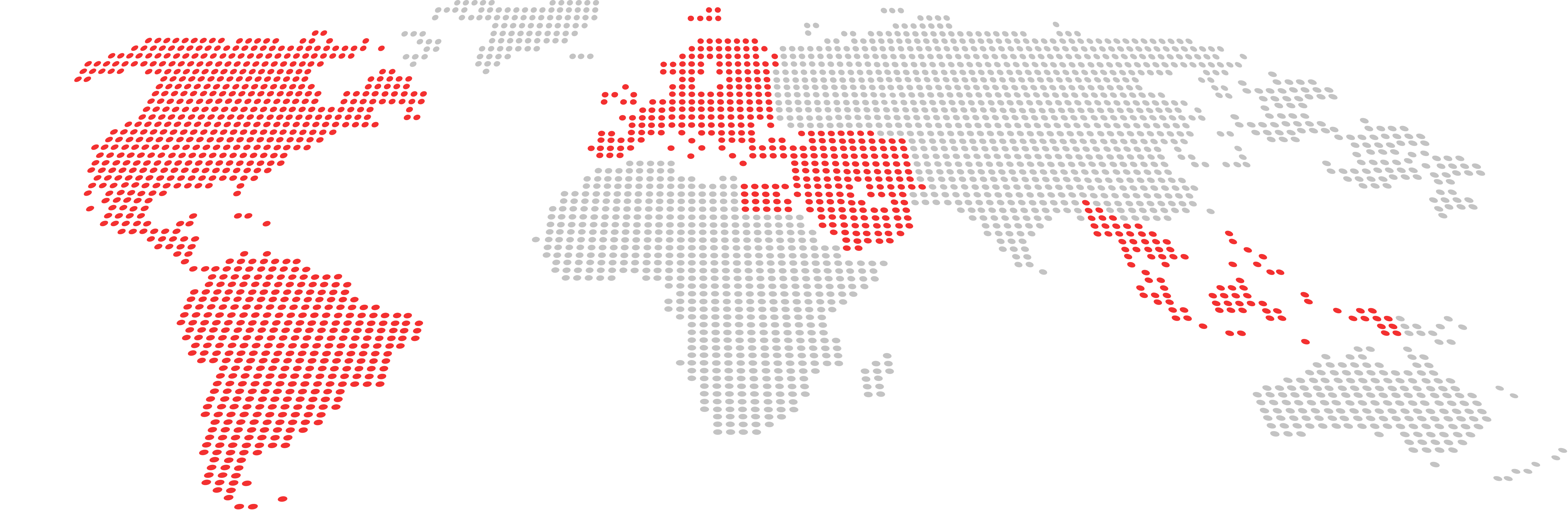 Global service regions shown on a dotted world map